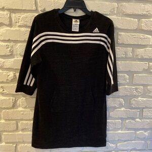 Adidas Girls Size XL 16 Athletic Dress 3/4 Sleeve Dark Grey Marled- Excellent!